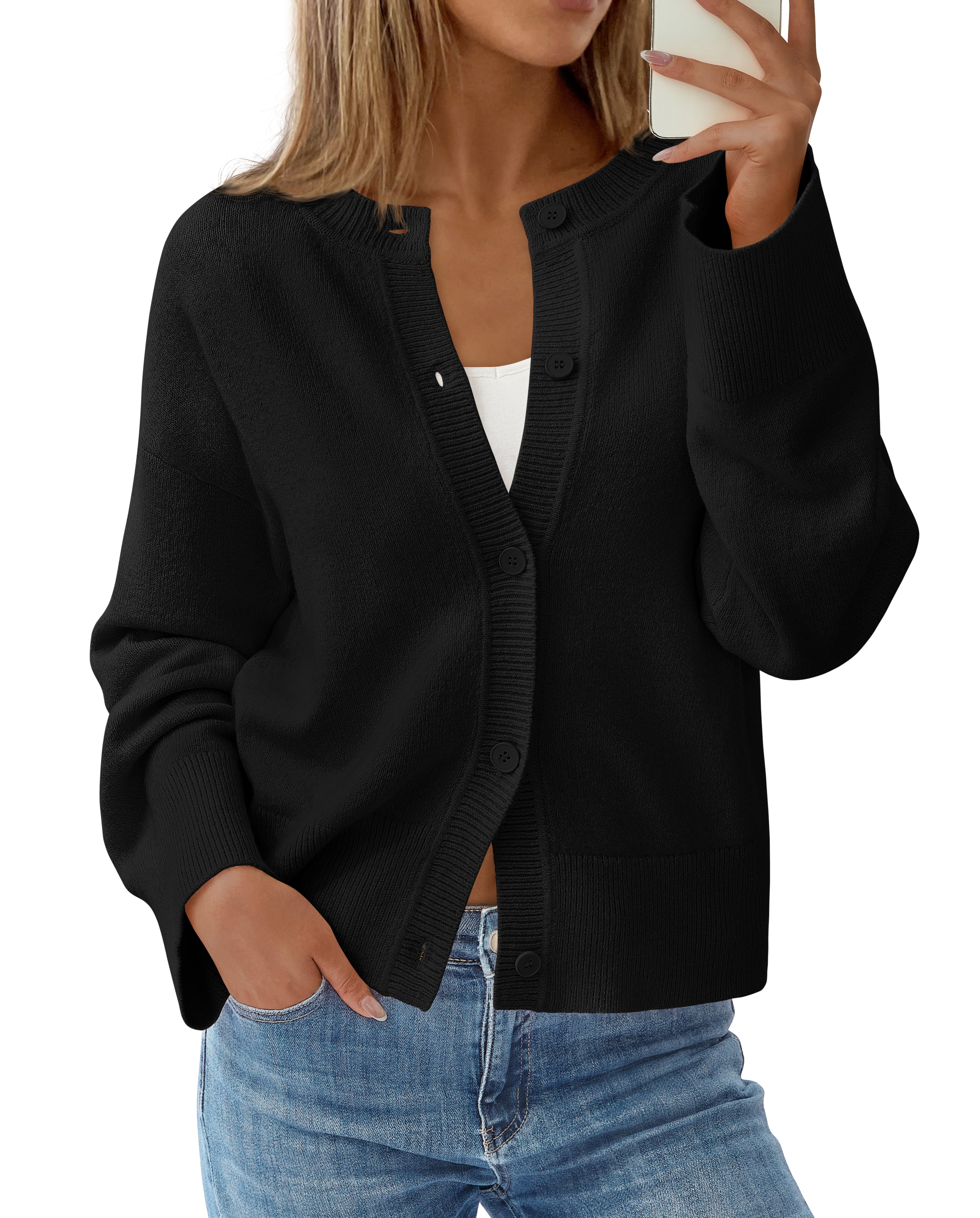 KIRUNDO Cardigan Sweaters for Women Fall Trendy Long Sleeve Chunky Knit Button Up Oversized Winter Jacket Casual Outwear