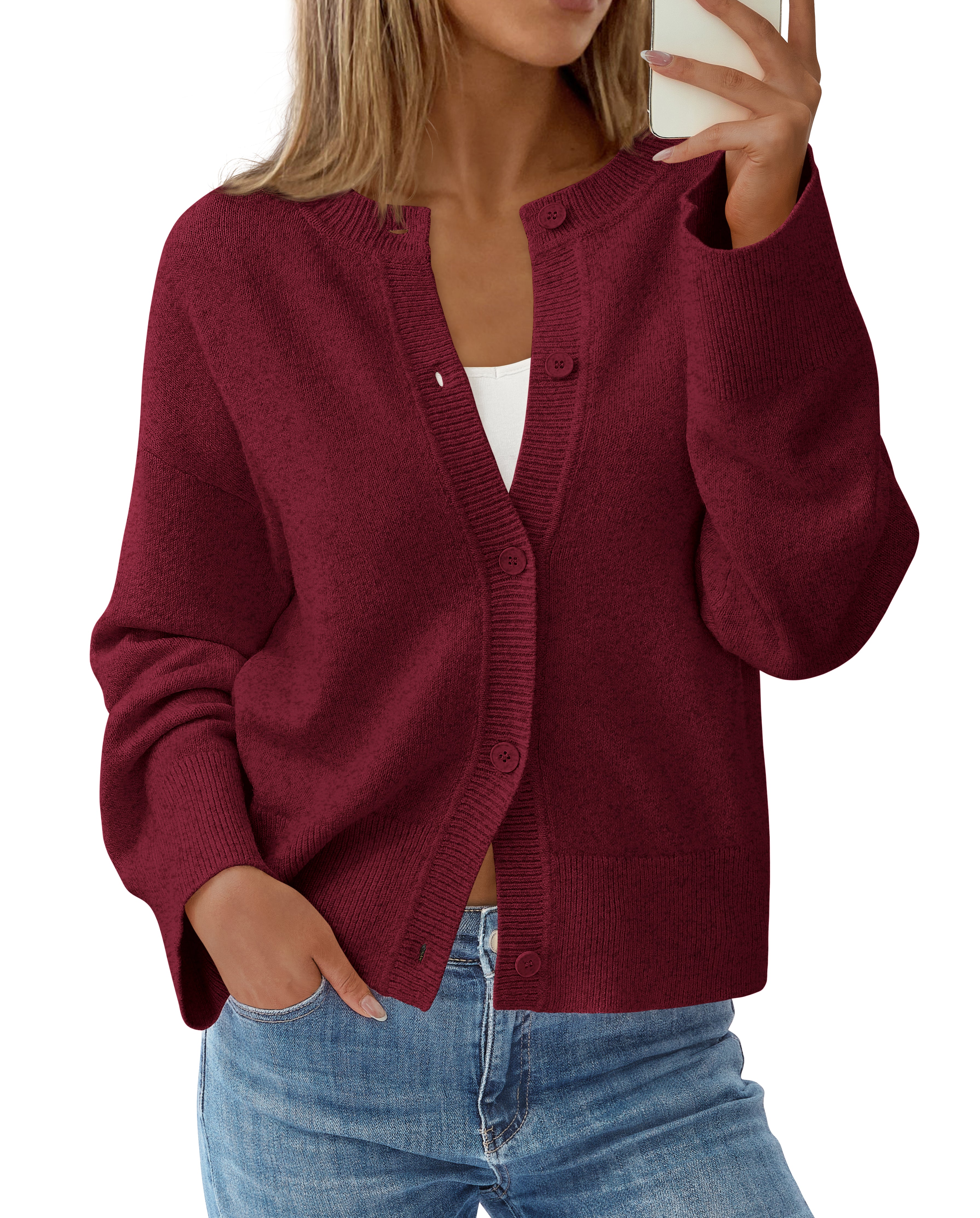 KIRUNDO Cardigan Sweaters for Women Fall Trendy Long Sleeve Chunky Knit Button Up Oversized Winter Jacket Casual Outwear
