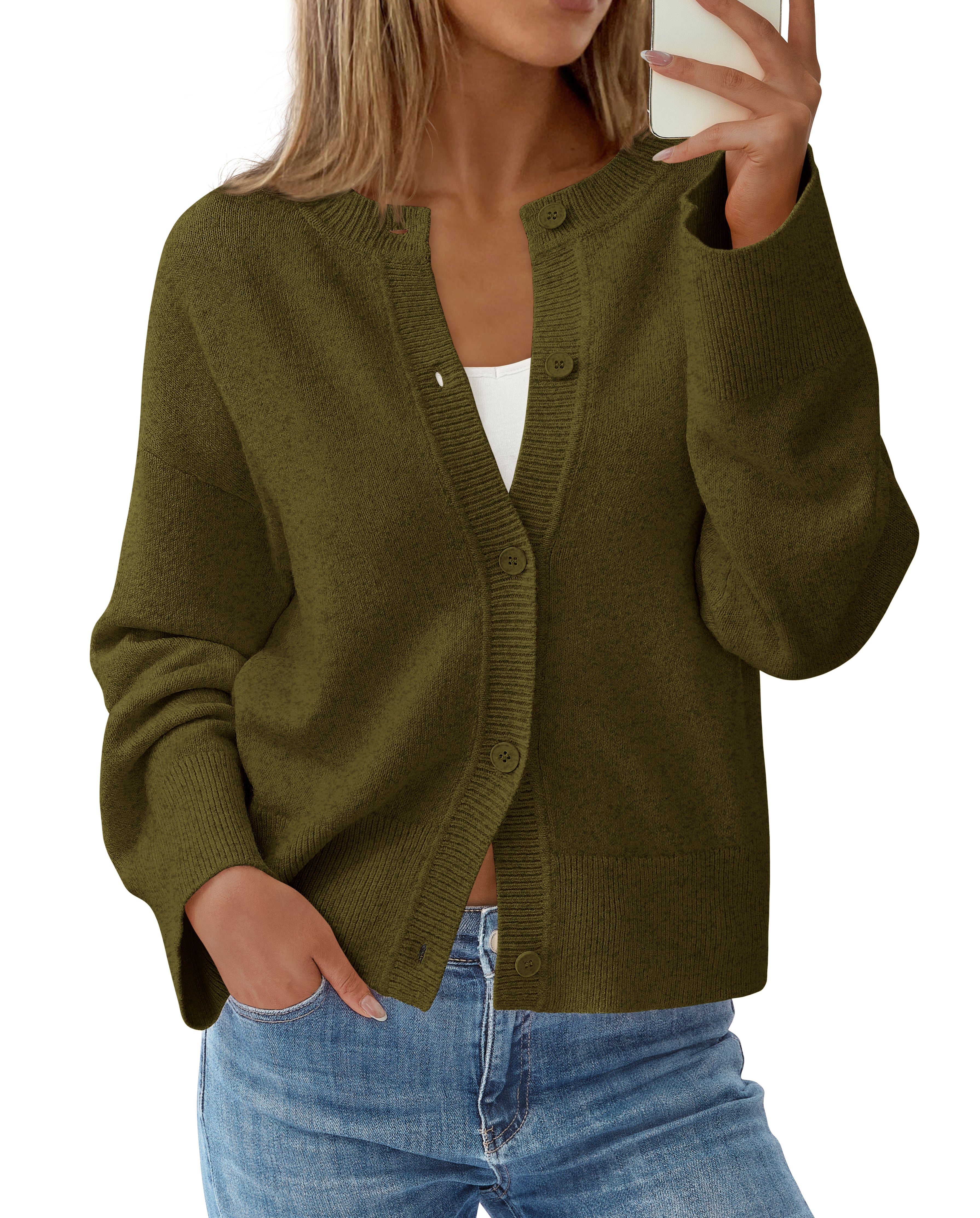 KIRUNDO Cardigan Sweaters for Women Fall Trendy Long Sleeve Chunky Knit Button Up Oversized Winter Jacket Casual Outwear