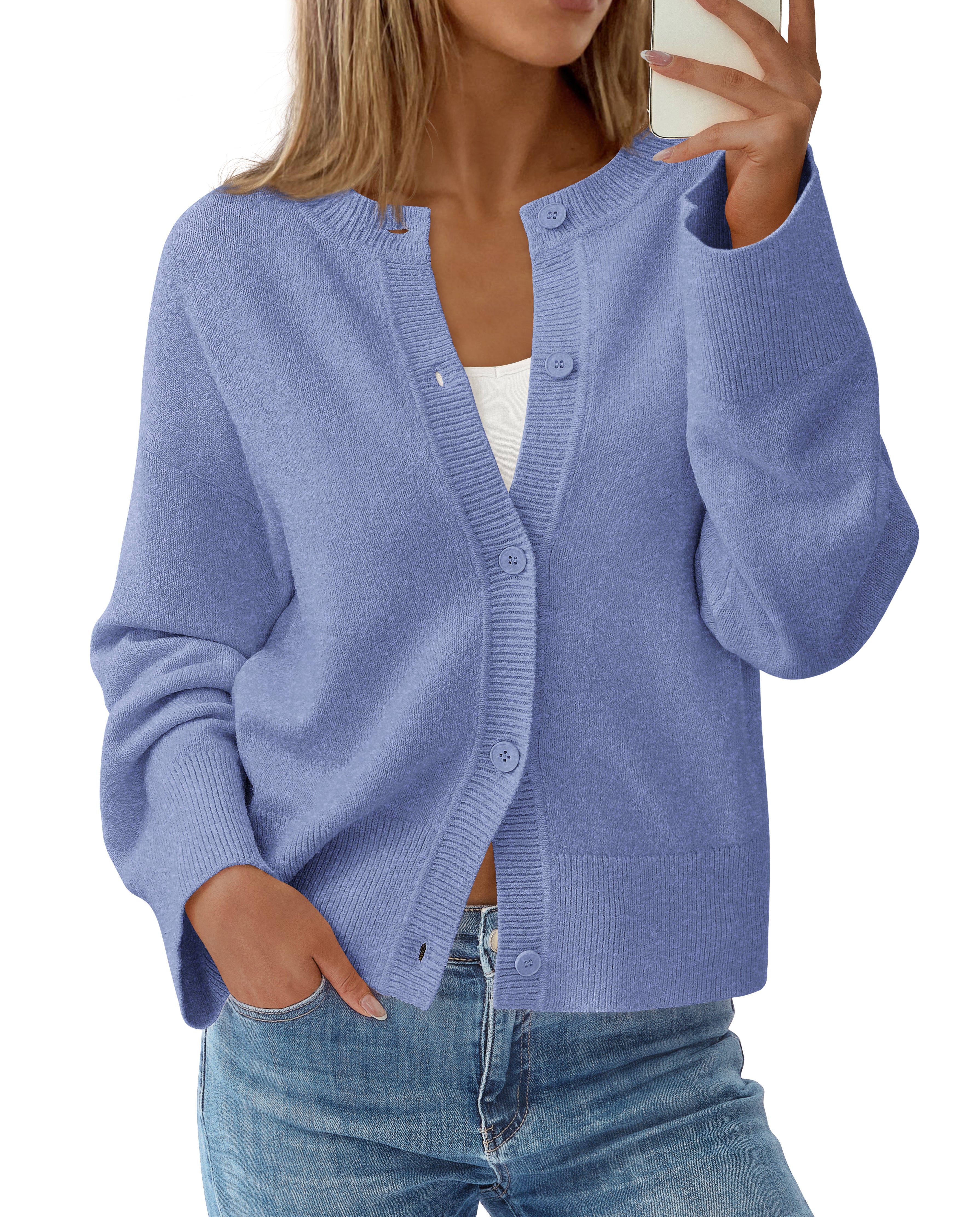 KIRUNDO Cardigan Sweaters for Women Fall Trendy Long Sleeve Chunky Knit Button Up Oversized Winter Jacket Casual Outwear