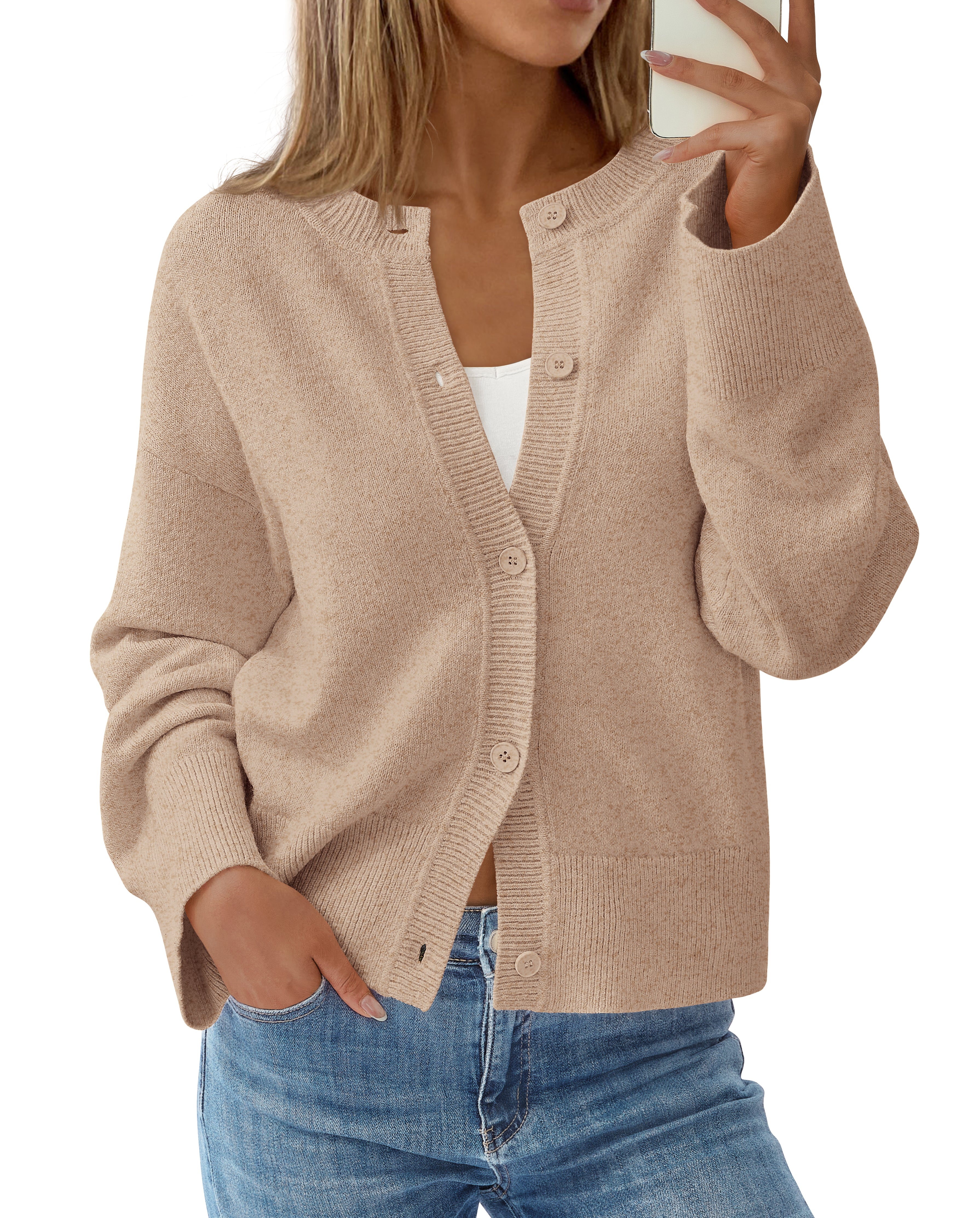 KIRUNDO Cardigan Sweaters for Women Fall Trendy Long Sleeve Chunky Knit Button Up Oversized Winter Jacket Casual Outwear