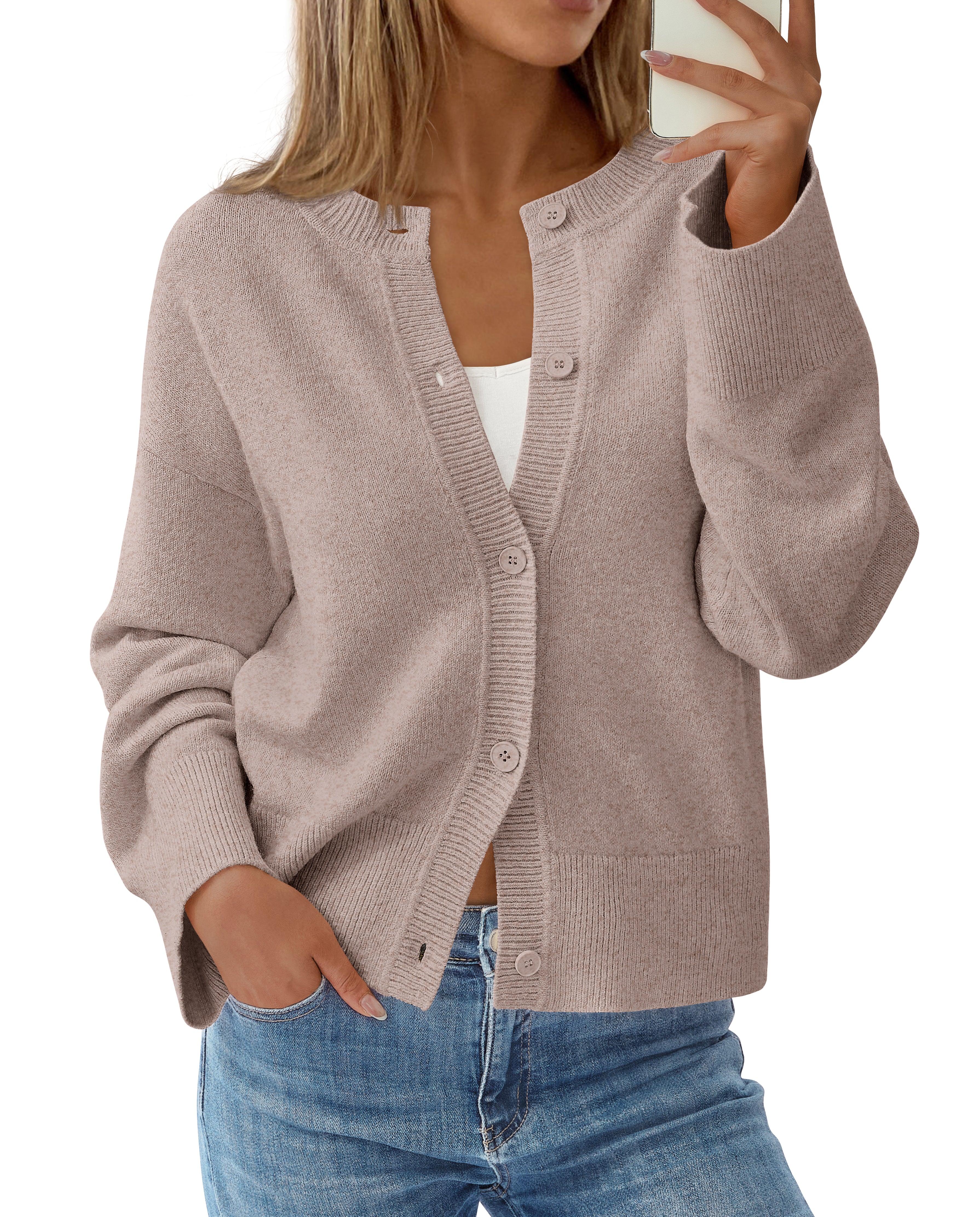 KIRUNDO Cardigan Sweaters for Women Fall Trendy Long Sleeve Chunky Knit Button Up Oversized Winter Jacket Casual Outwear