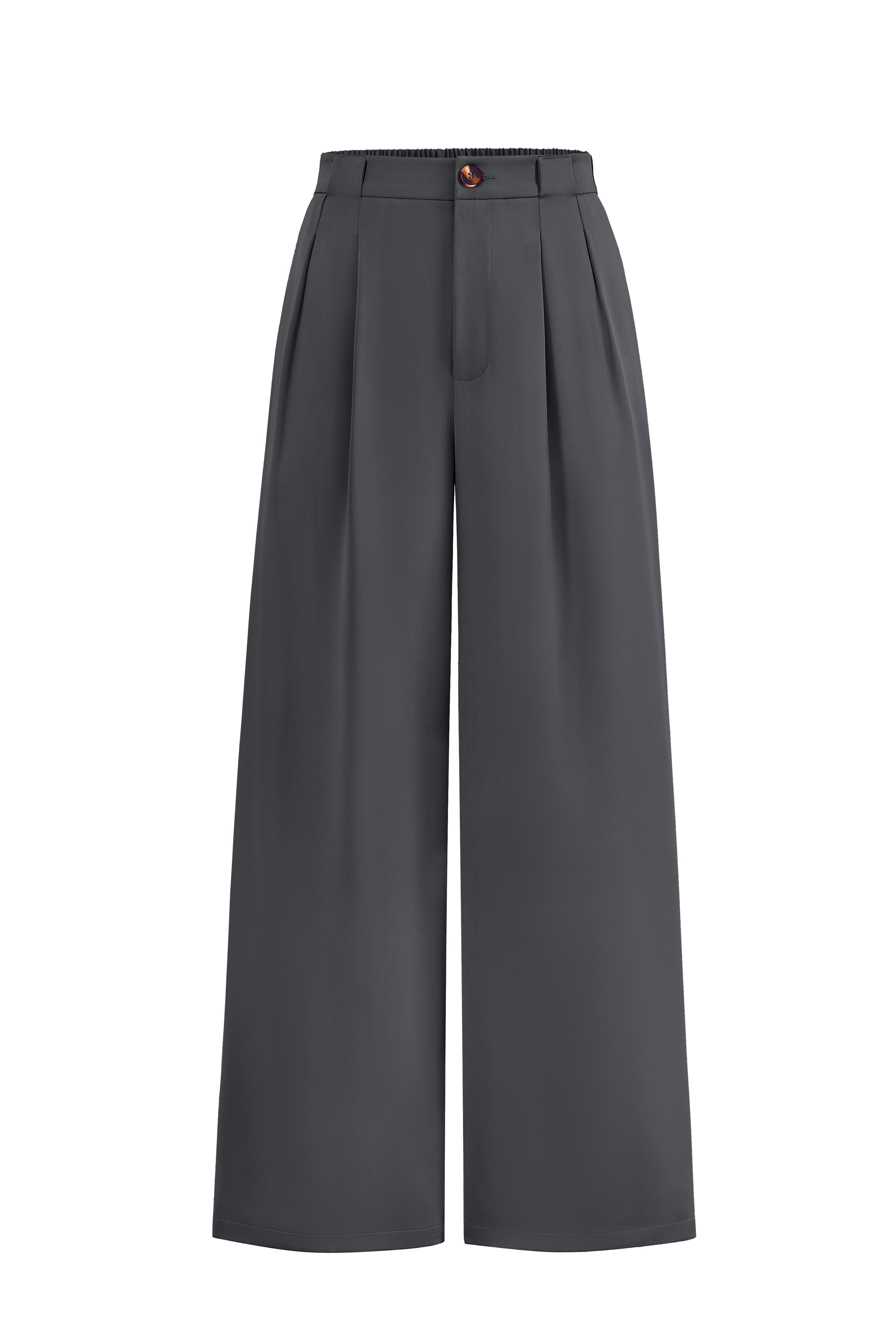 KIRUNDO Wide Leg Dress Pants for Women High Waisted Office Work Trousers Business Casual Slacks Button Flowy Palazzo Pant