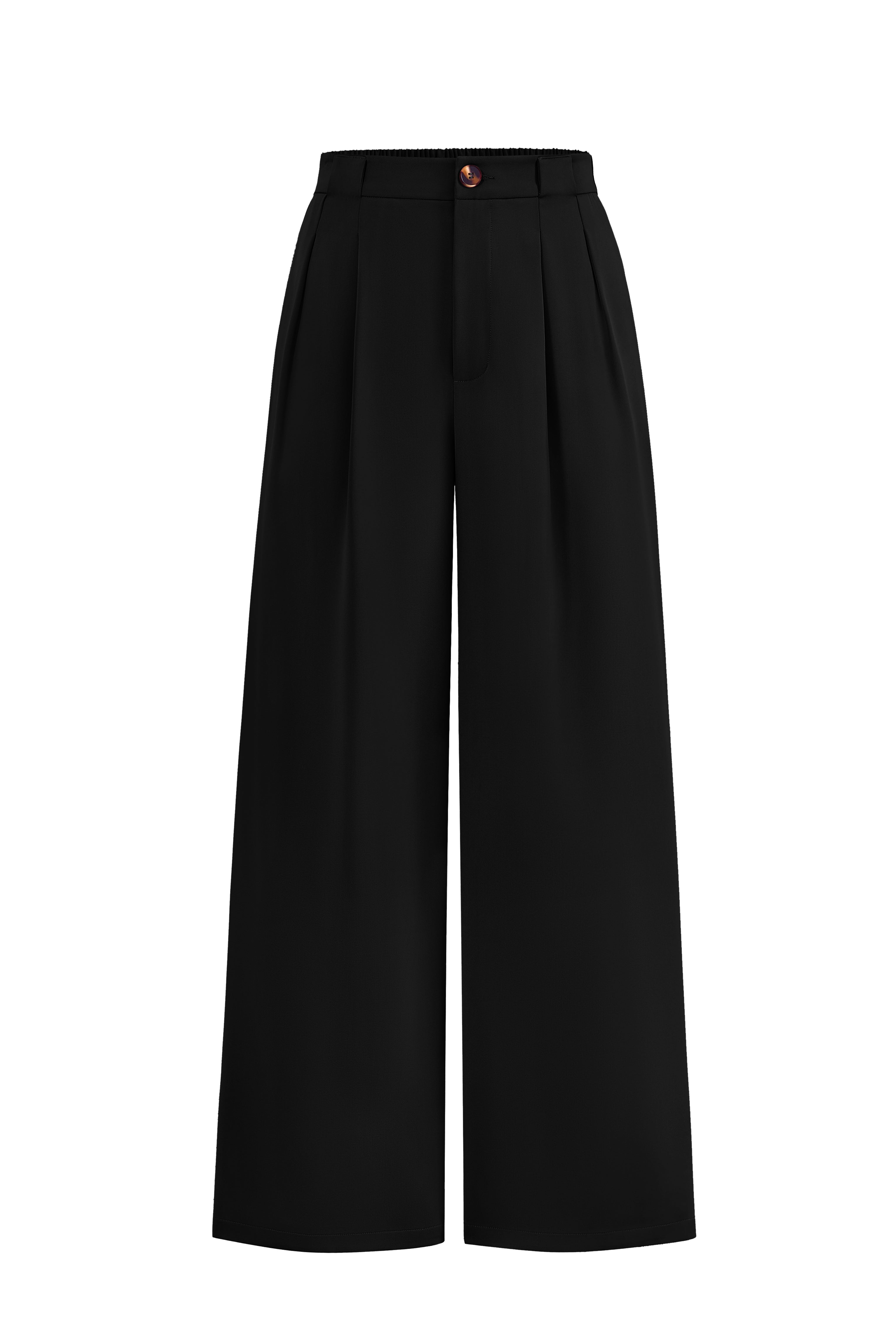 KIRUNDO Wide Leg Dress Pants for Women High Waisted Office Work Trousers Business Casual Slacks Button Flowy Palazzo Pant