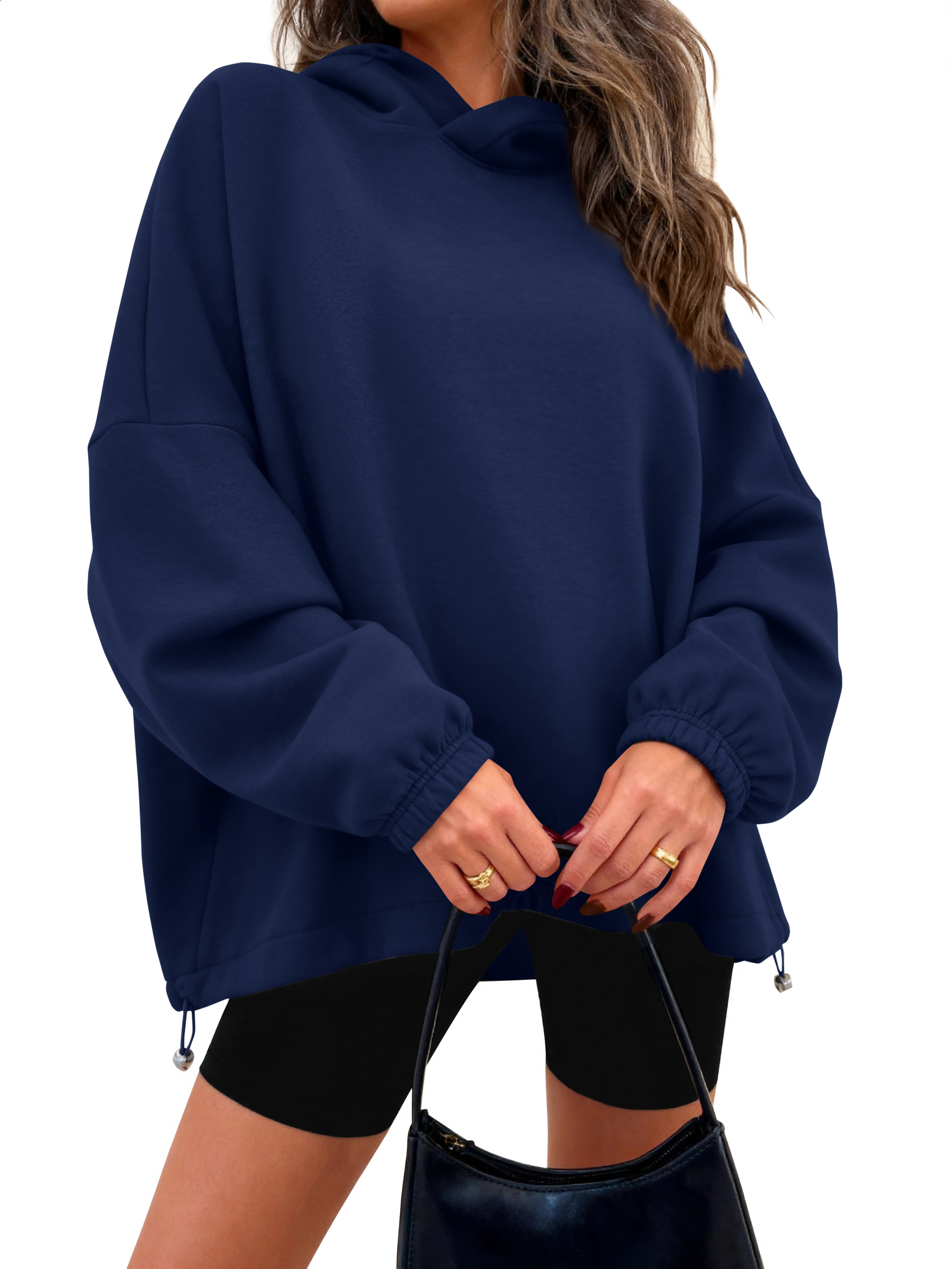 KIRUNDO Hoodies For Women 2025 Fall Fashion Hooded Oversized Sweatshirt Long Sleeve Fleece Pullover Trendy Winter Clothes