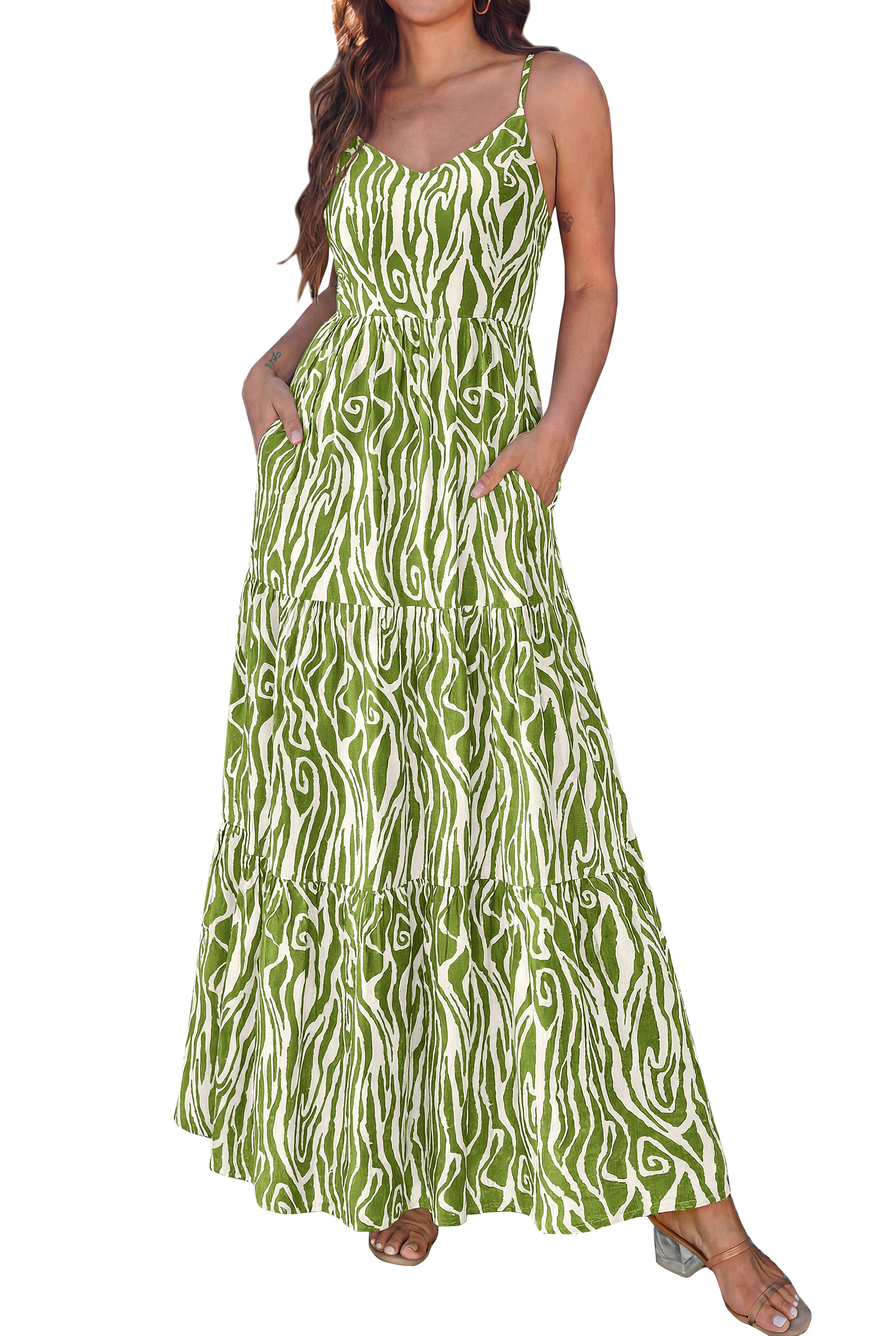 KIRUNDO Womens Summer Dresses Boho Floral Beach Maxi Sundress Wedding Guest Dress Vacation Outfits Flowy Cruise Resort Wear
