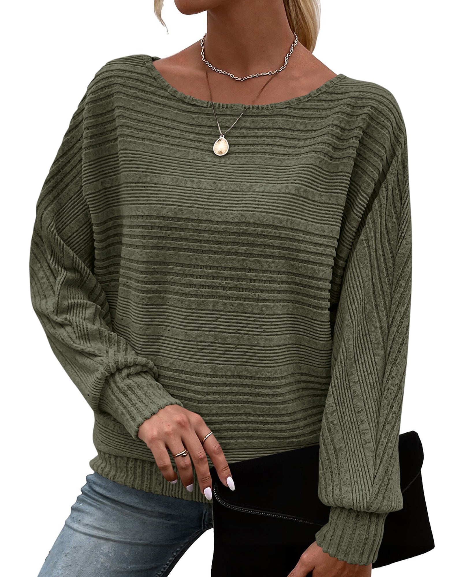 KIRUNDO Long Sleeve Shirts For Women 2026 Fall Oversized Casual Tunic Tops