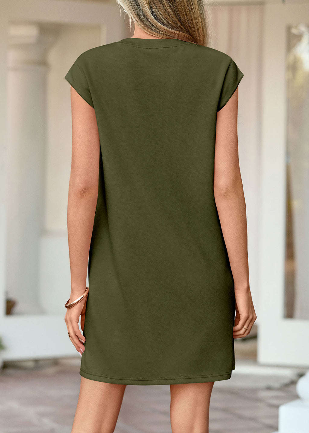 KIRUNDO Summer Mini Tshirt Dress 2026 Cap Sleeve Spring Dresses For Women Loose Casual Crewneck Sundress Beach With Pockets