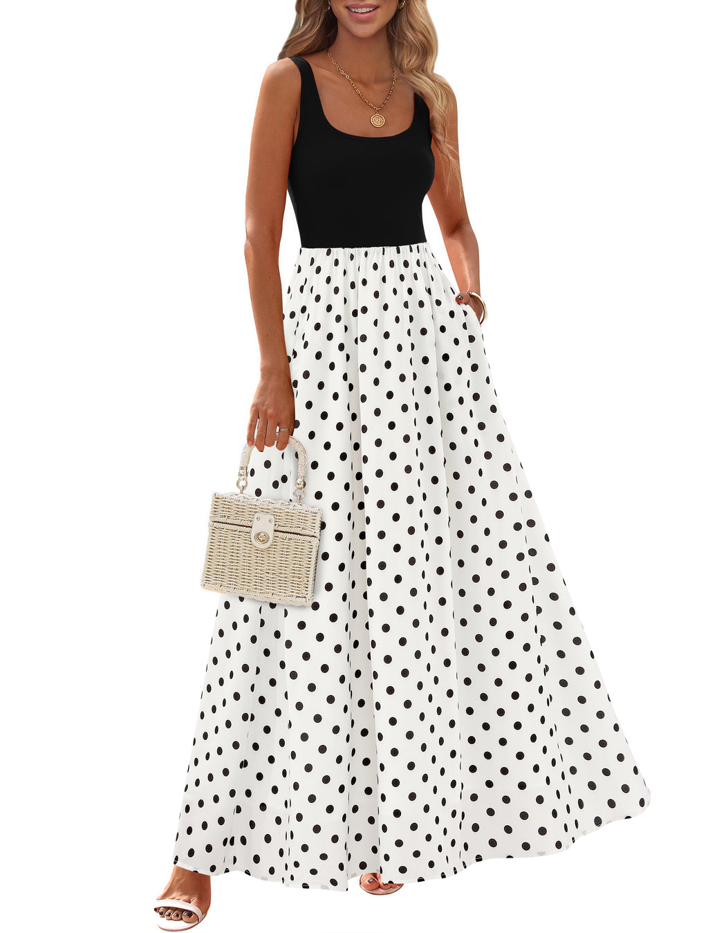 KIRUNDO Women Summer Sleeveless Boho Floral Maxi Dress 2026 Scoop Neck Tank A Line Flowy Beach Vacation Resort Wear Sundress