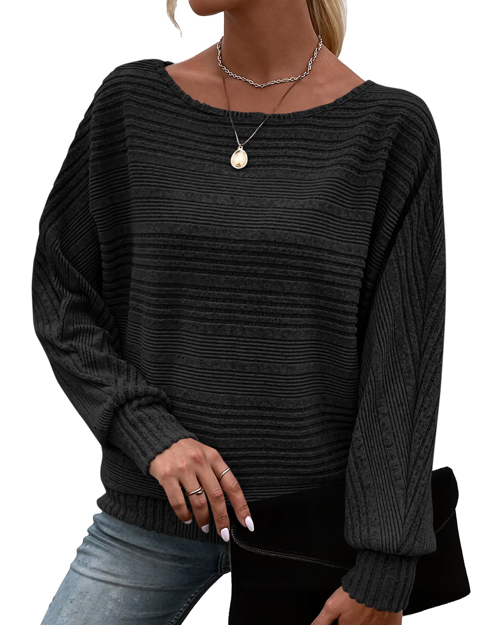 KIRUNDO Long Sleeve Shirts For Women 2026 Fall Oversized Casual Tunic Tops