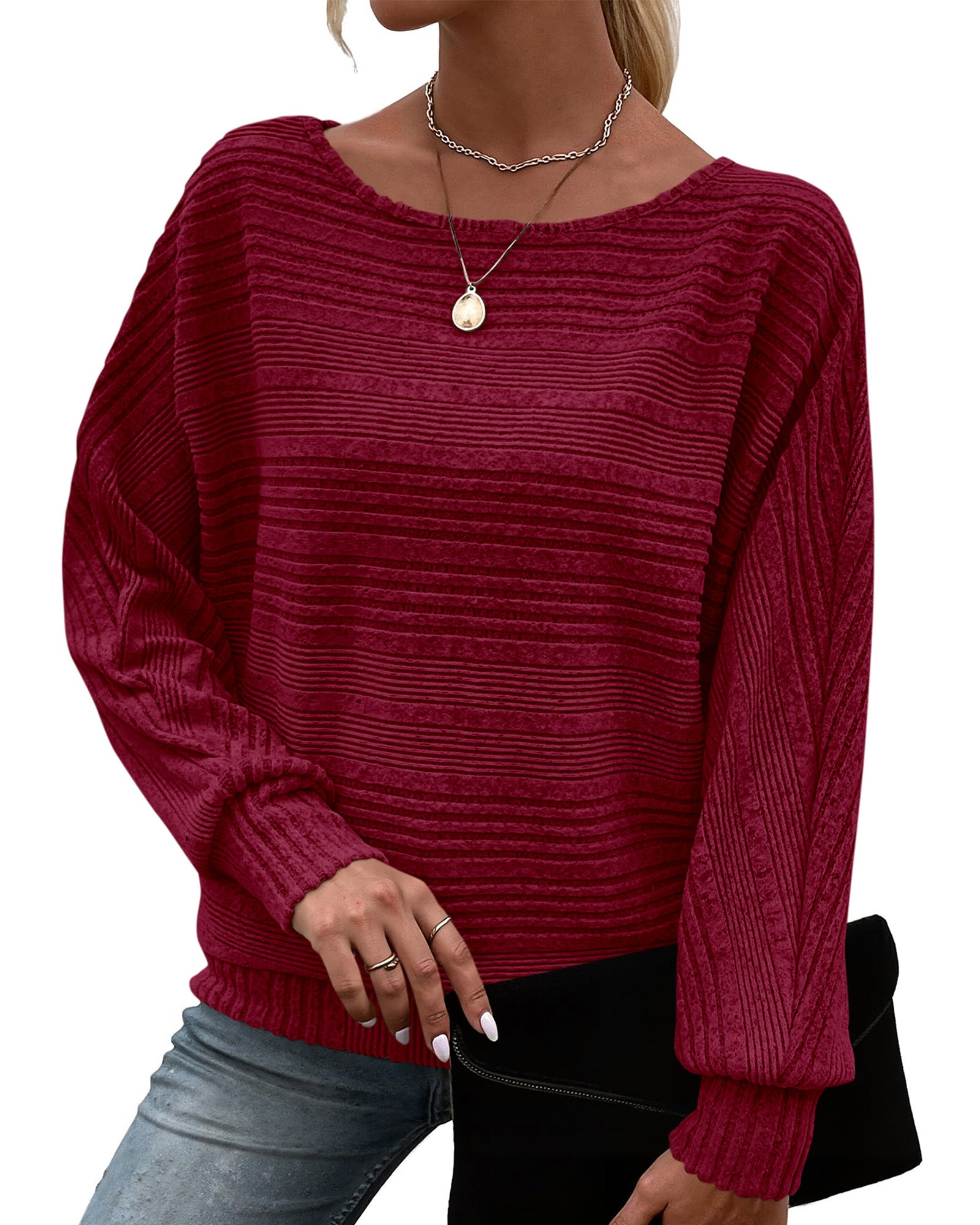KIRUNDO Long Sleeve Shirts For Women 2026 Fall Oversized Casual Tunic Tops