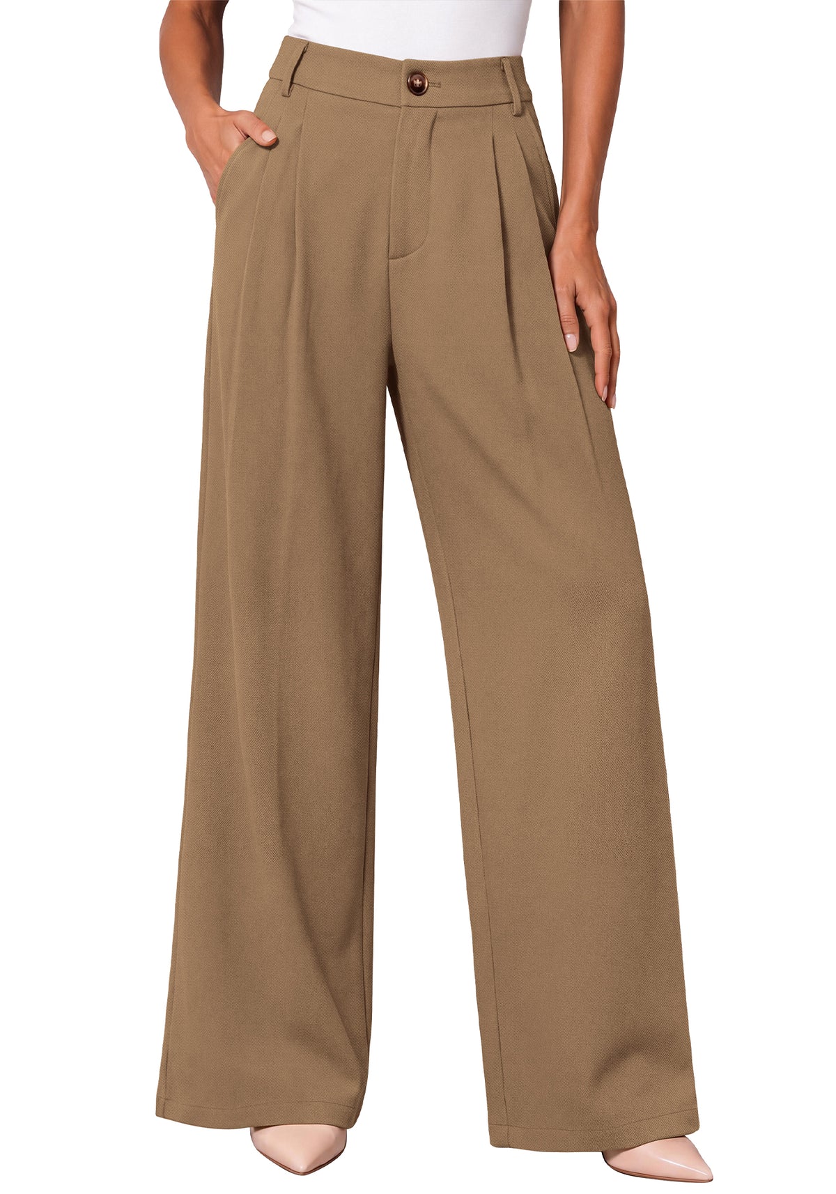 KIRUNDO Dress Pants Women 2026 Fall High Waisted Wide Leg Tailored Trousers