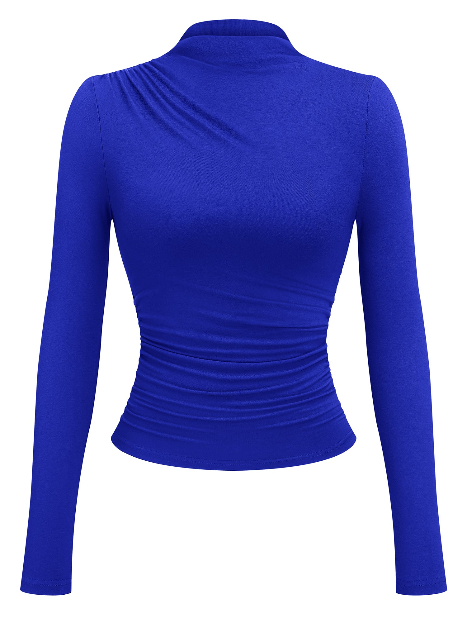 KIRUNDO Long Sleeve Shirts for Women Mock Neck Ruched Tops